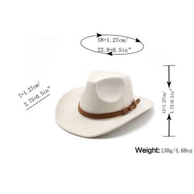 New Wome Men Black Suede Chapeu Western Cowboy Hat Gentleman Jazz Sombrero Hombre Cap Dad Cowgirl Hats Size 56-58cm