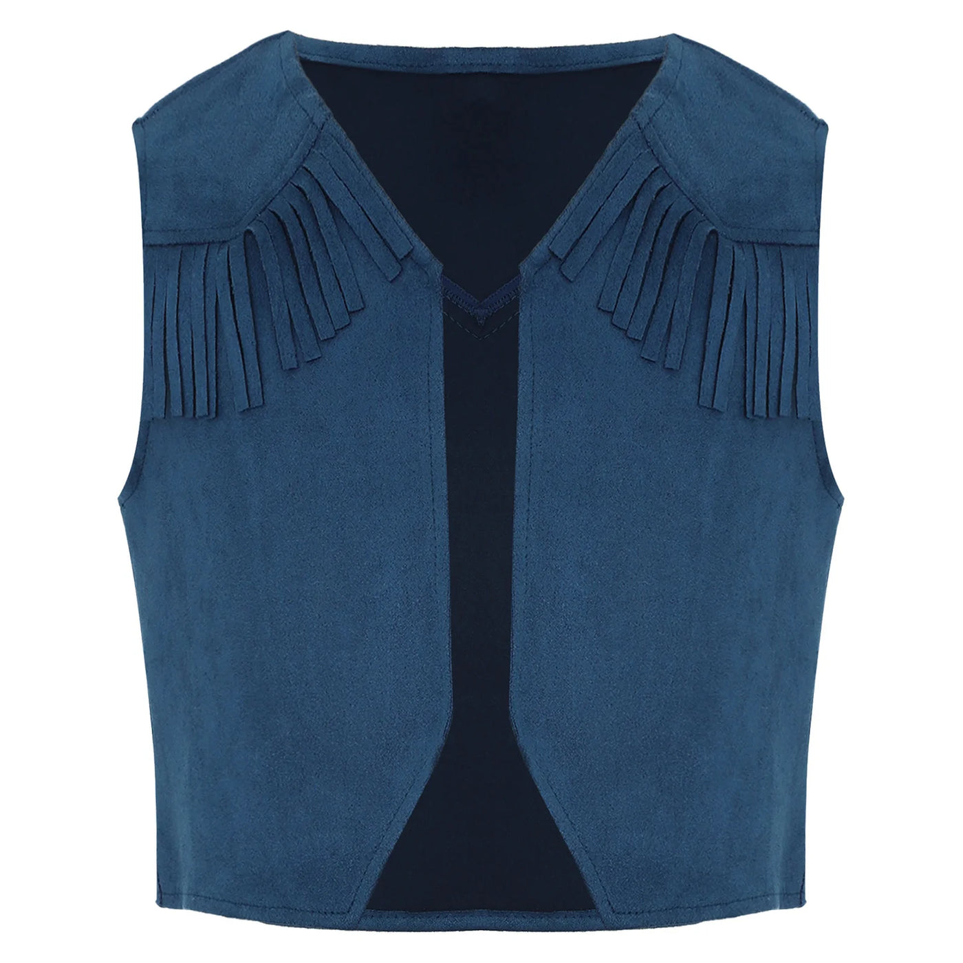 Boys Girls Western Cowboy Vest Halloween Carnival Cosplay Costume Retro Suede Tassel Jacket Tops Party Masquerade Dress up Coat - My Store