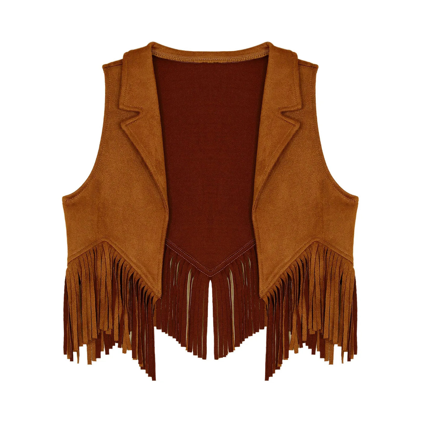 Boys Girls Western Cowboy Vest Halloween Carnival Cosplay Costume Retro Suede Tassel Jacket Tops Party Masquerade Dress up Coat - My Store