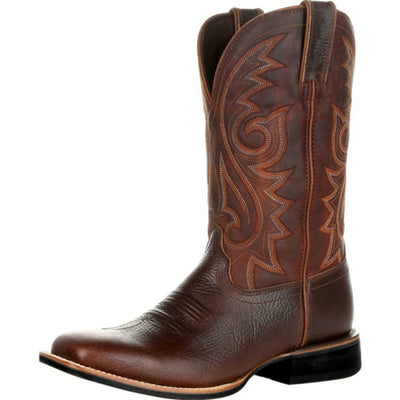 Quality Men'S Denim Boots Embroidered Western Denim Boots Pointed Small Leg Men'S Boots Anti Slip Men'S Riding Soled Boots