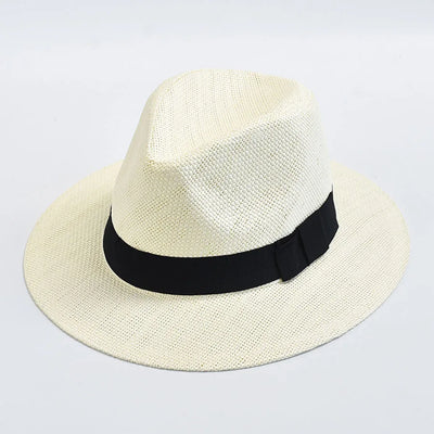 Summer Casual Straw Hats For Women Men Panama Trilby Jazz Hat Outdoor UV Protection Beach Hat Bonnet