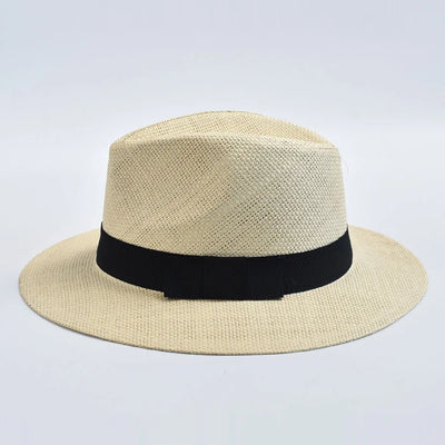 Summer Casual Straw Hats For Women Men Panama Trilby Jazz Hat Outdoor UV Protection Beach Hat Bonnet