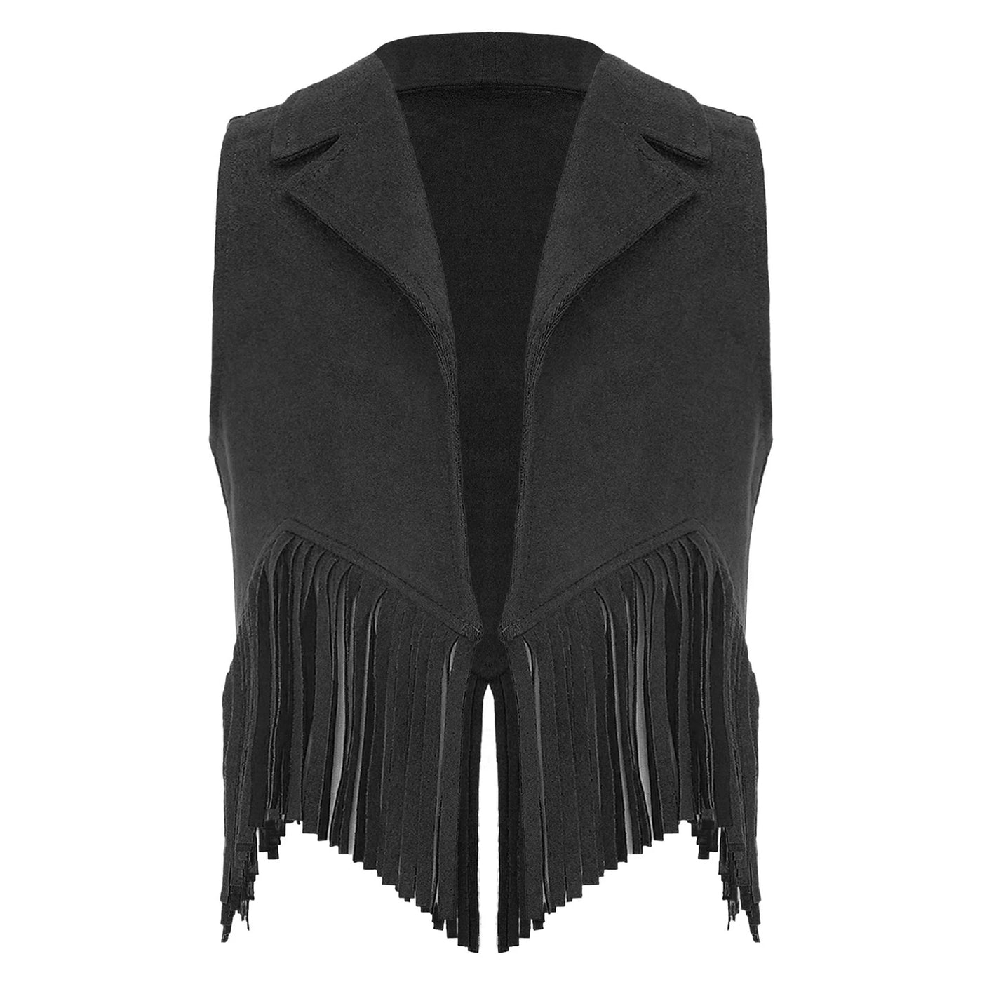 Boys Girls Western Cowboy Vest Halloween Carnival Cosplay Costume Retro Suede Tassel Jacket Tops Party Masquerade Dress up Coat - My Store