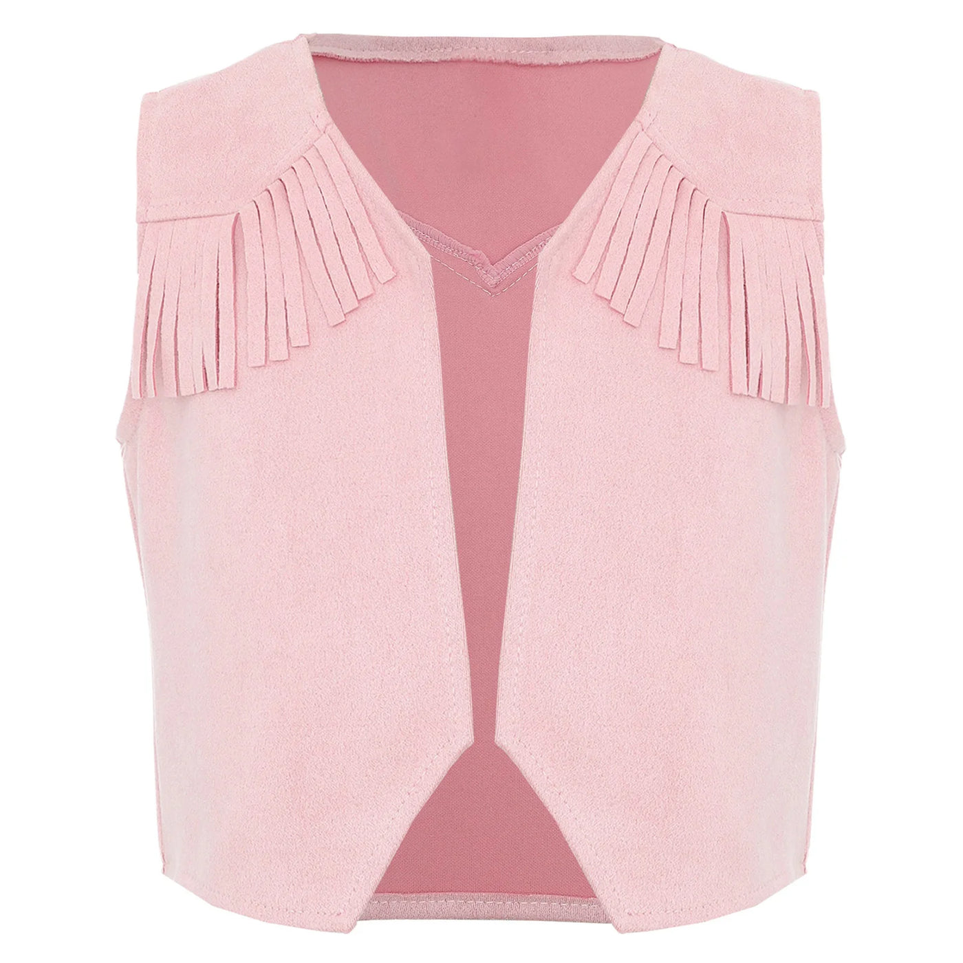 Boys Girls Western Cowboy Vest Halloween Carnival Cosplay Costume Retro Suede Tassel Jacket Tops Party Masquerade Dress up Coat - My Store