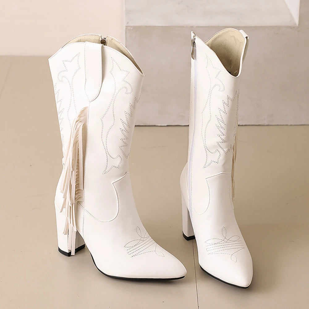 Durable cowboy boots with zipper closure and true-to-size fit